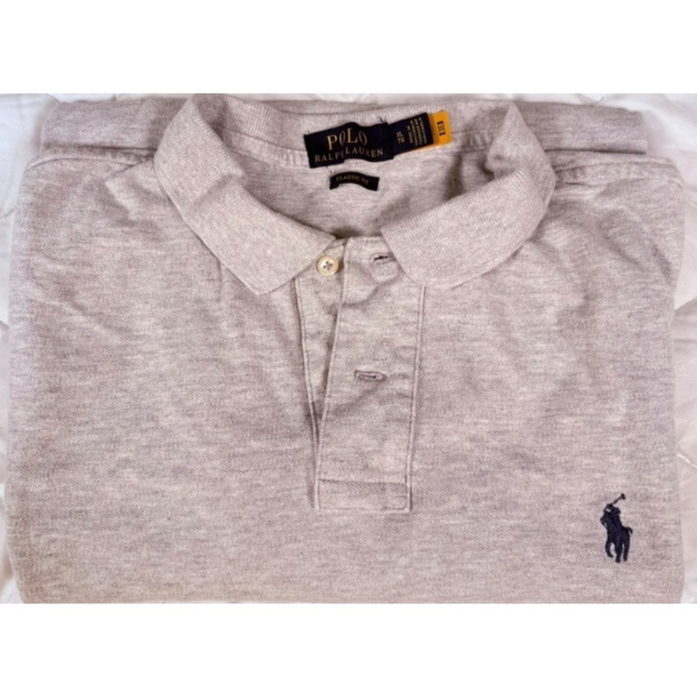 Polo Ralph Lauren Grey Classic Fit Polo Golf‎ Shirt Mens XL Short Sleeve Cotton